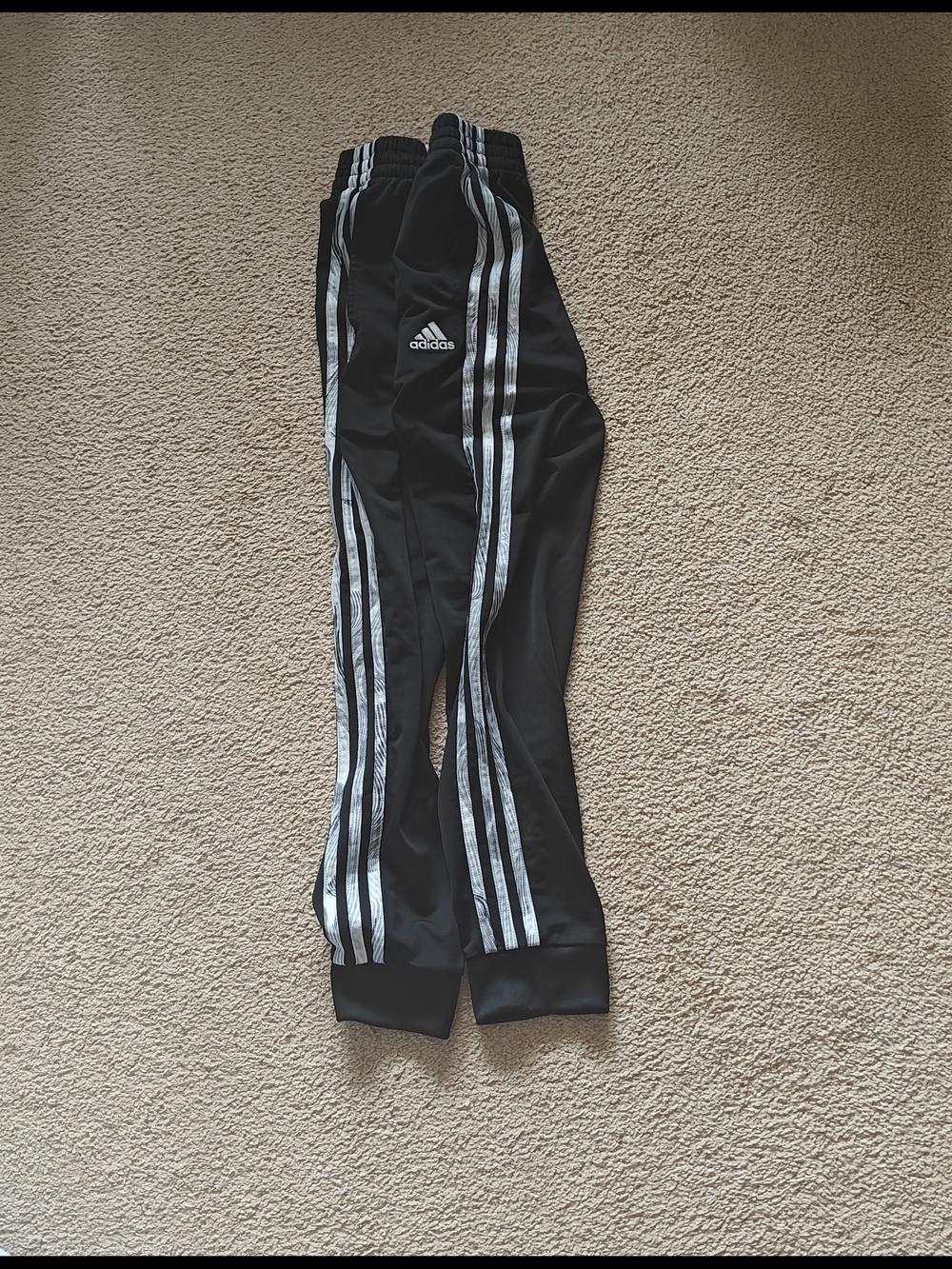 Adidas Black Kids Joggers with White Stripes